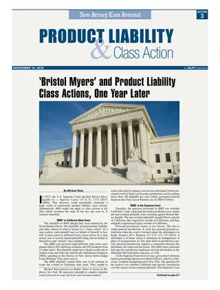 New Jersey Law Journal : NJ Law Bar Convention Preview_2018.pdf Contents  View