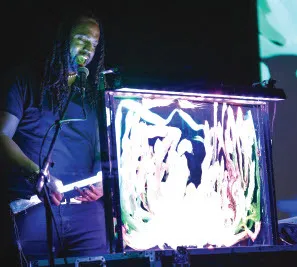 Marcus Brown marries music, art, and tech with his Electro-Sonic Painting with AR.