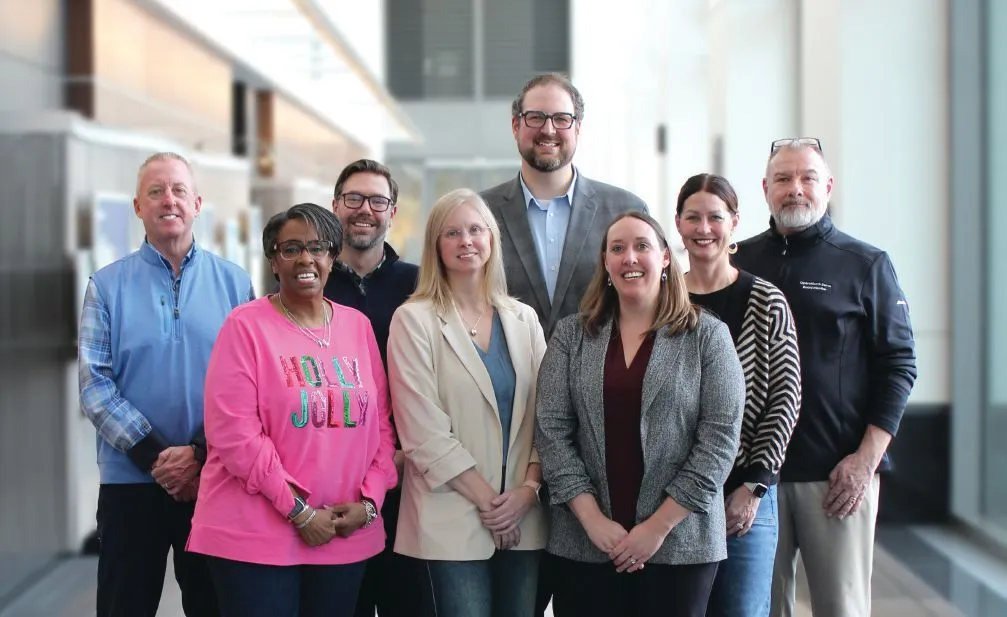 ALLIANZ LIFE INSURANCE COMPANY OF NORTH AMERICA Learning & Development and Distribution Sales Development & Enablement Leaders, from left: Doug Koenen, VP, Distribution Sales Strategies; Cynthia Rice, AVP, People & Culture; Kris Block, Manager, Learning & Development; Rebecca Stutzman, Senior Director, Learning & Development; Adam Schmiesing, Manager, Learning & Development; Erica Sailer, Senior Manager, Learning & Development; Samantha Gelbmann, Sales Ops & Strategy Execution Senior Manager; Bill Ryan, VP, Learning & Development. (Note: Some leaders not pictured.)
