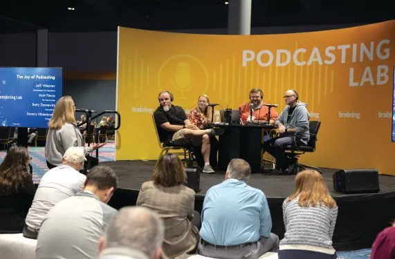 The Podcasting Lab featured“Live from Training 2026” L&D podcasts and exploredhow to use podcasting in training. PHOTOGRAPHY BY HUGHES FIORETTI PHOTOGRAPHY