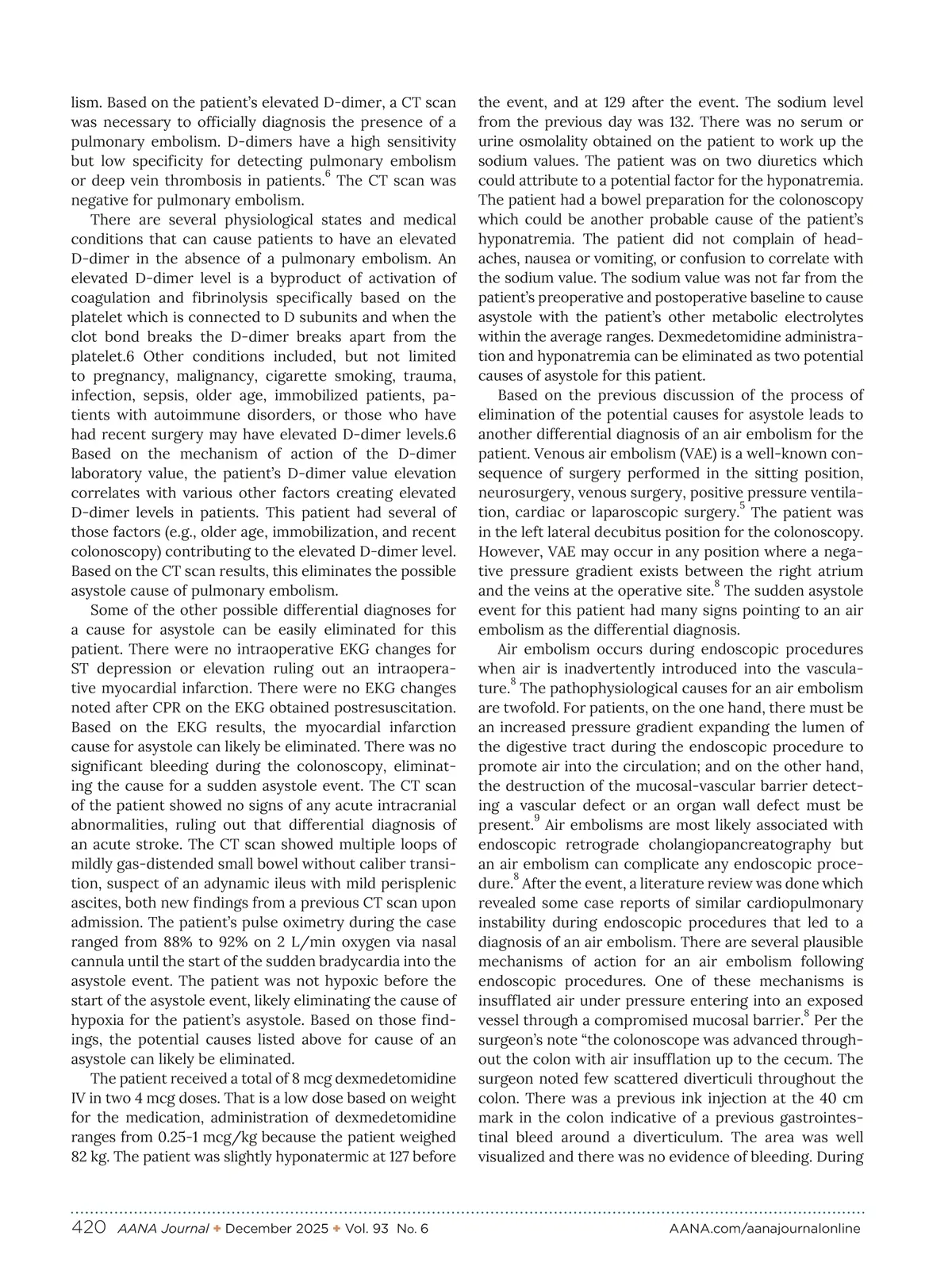 AANA Journal • December 2025 • Page 420