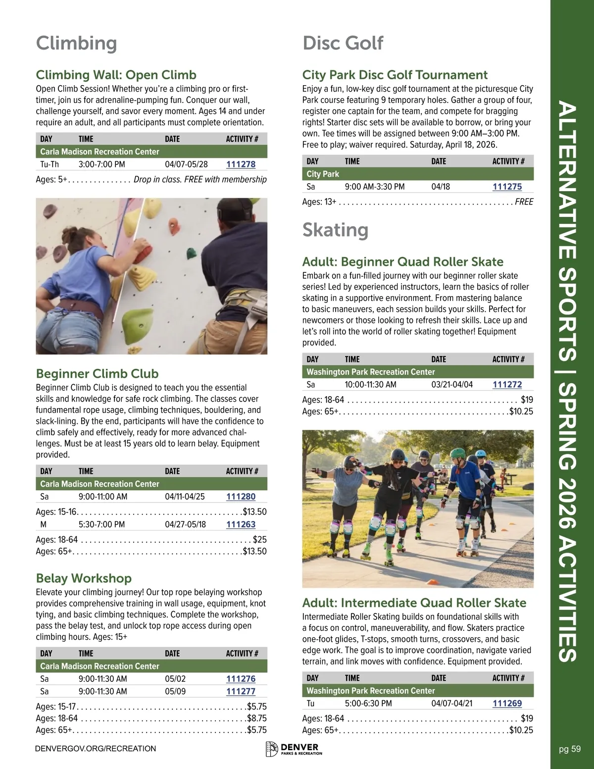 Denver Recreation • Spring 2026 Activity Guide • Page 58