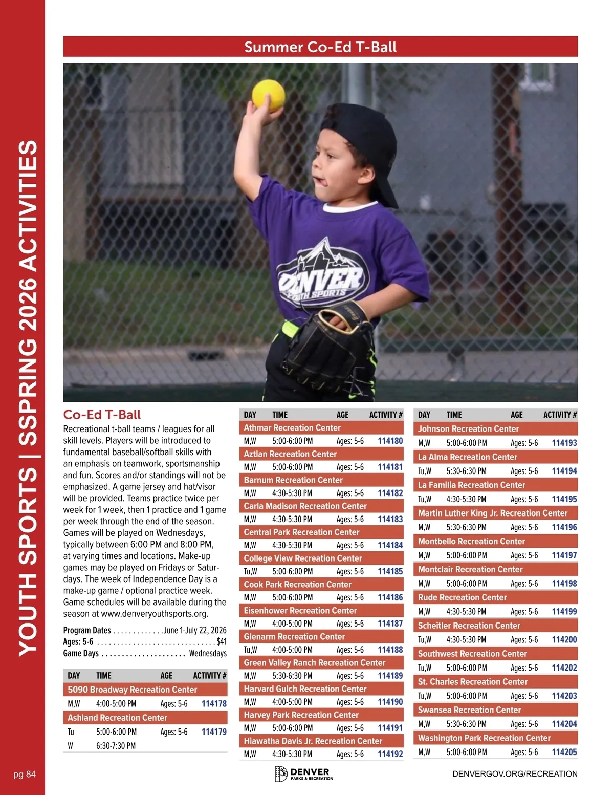 Denver Recreation • Spring 2026 Activity Guide • Page 84