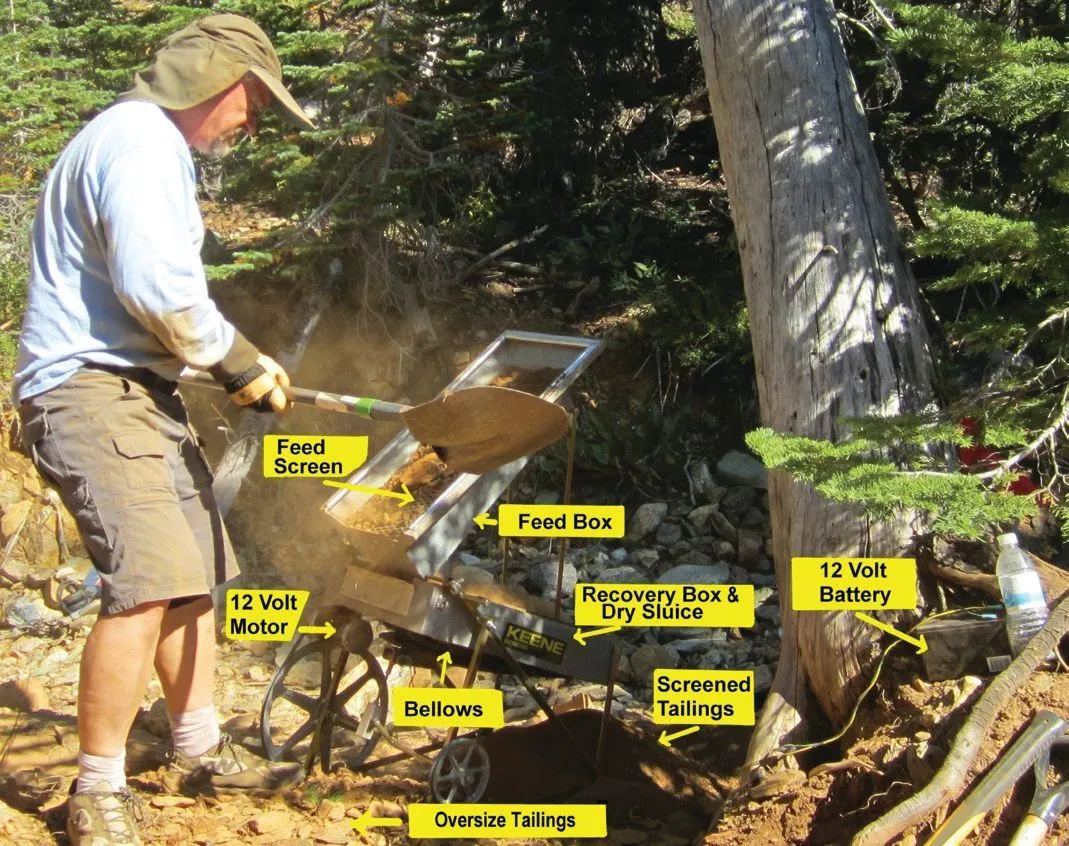 Drywashing in the Sierra Nevada gold country