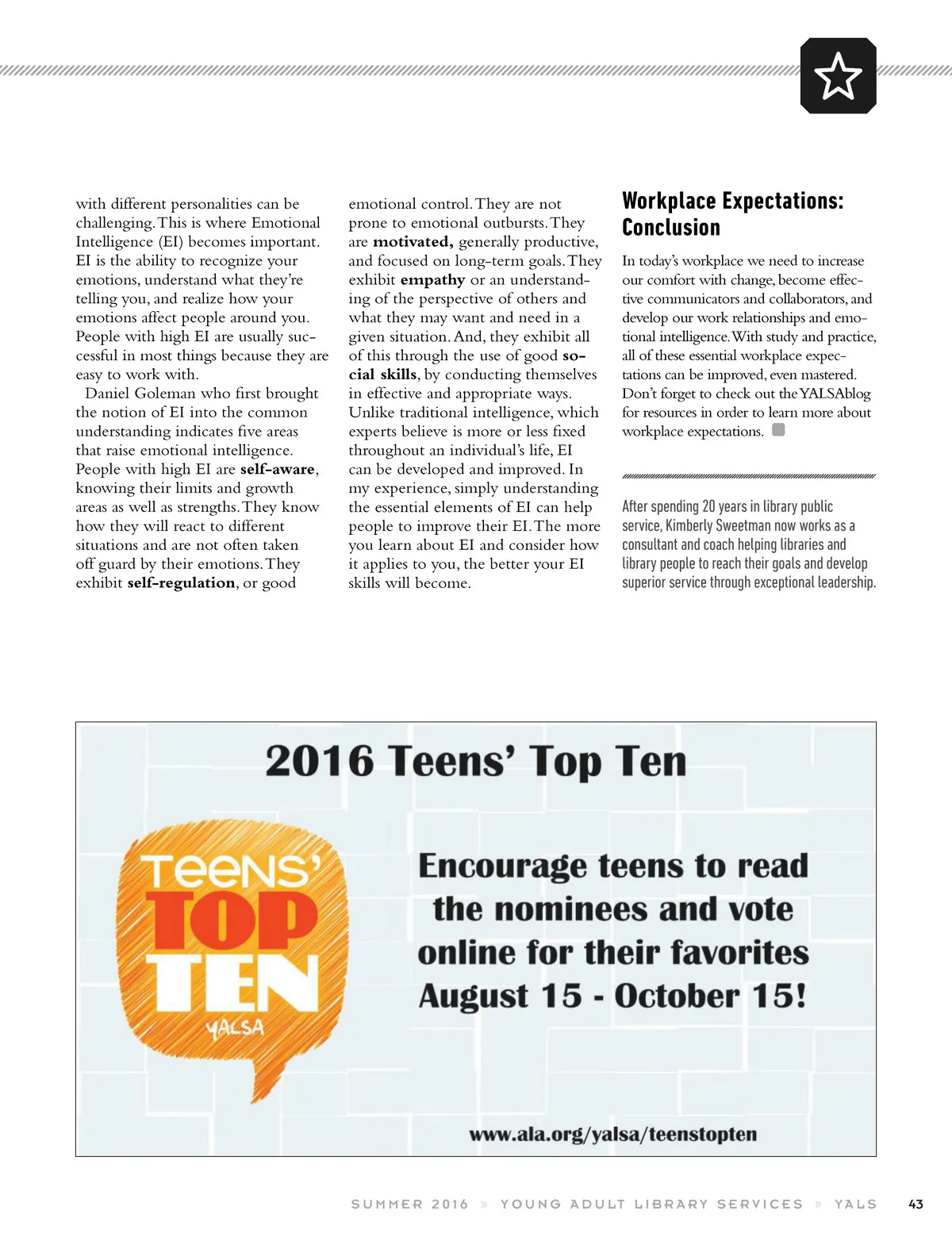 Young Adult Library Services • Vol 14 No 4 Summer 2016 • Page-42