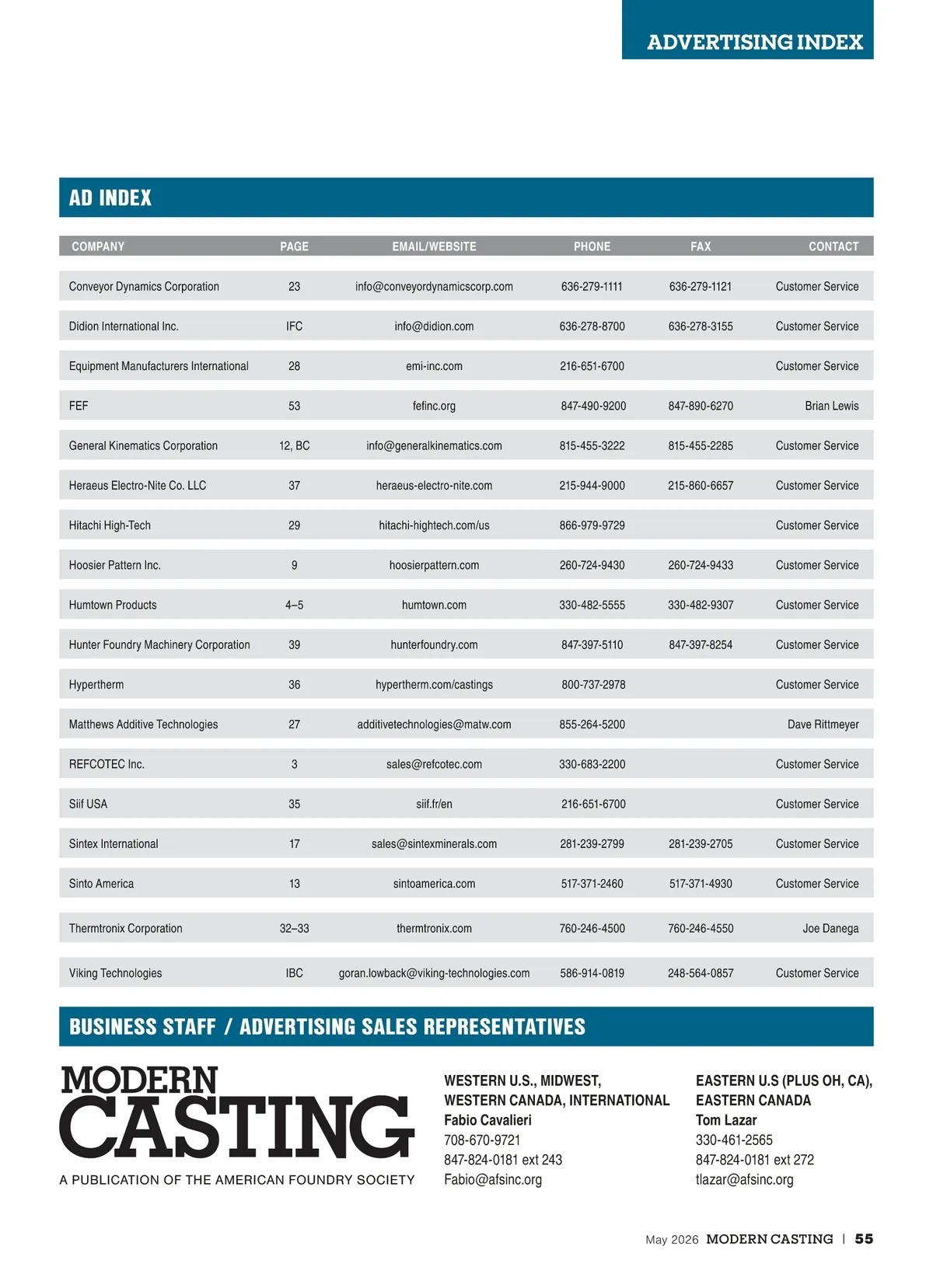 Modern Casting • May 2026 • Page 54