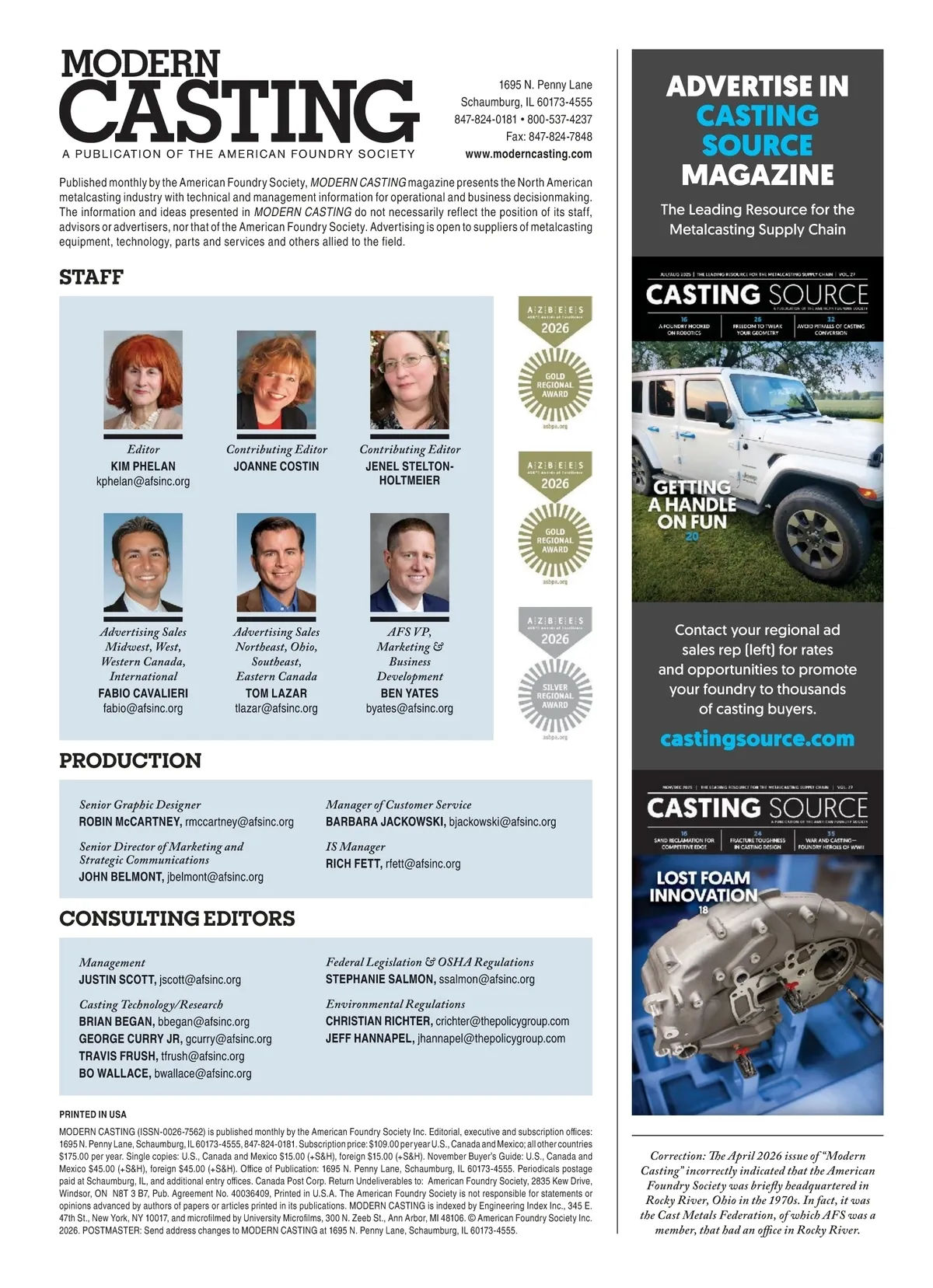 Modern Casting • May 2026 • Page 6