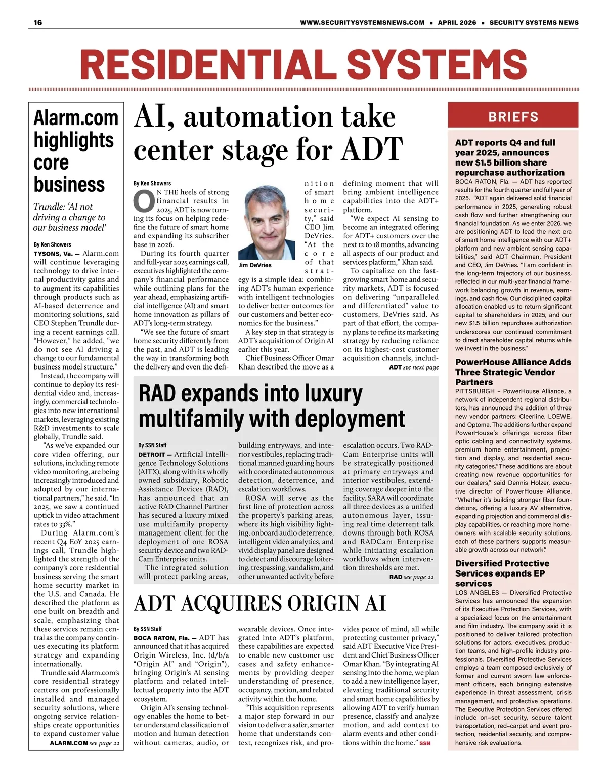Security Systems News • April 2026 • Page-16