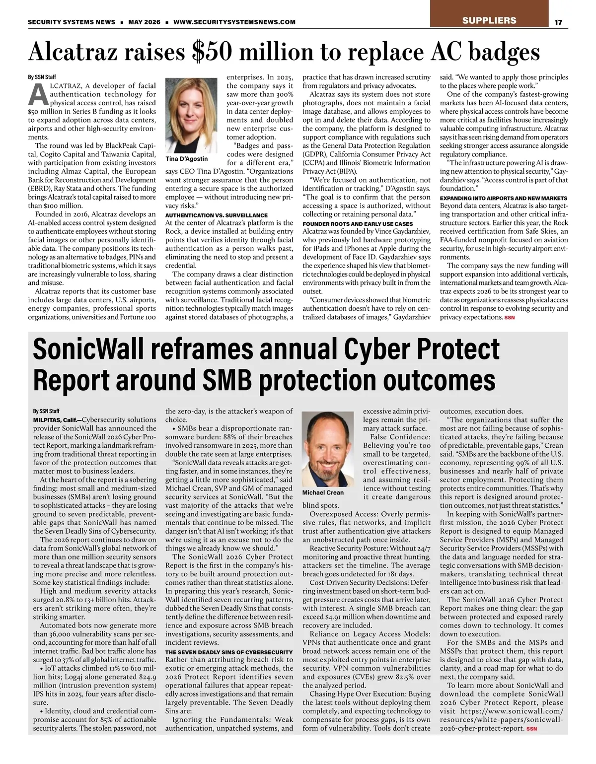 Security Systems News • May 2026 • Page-16