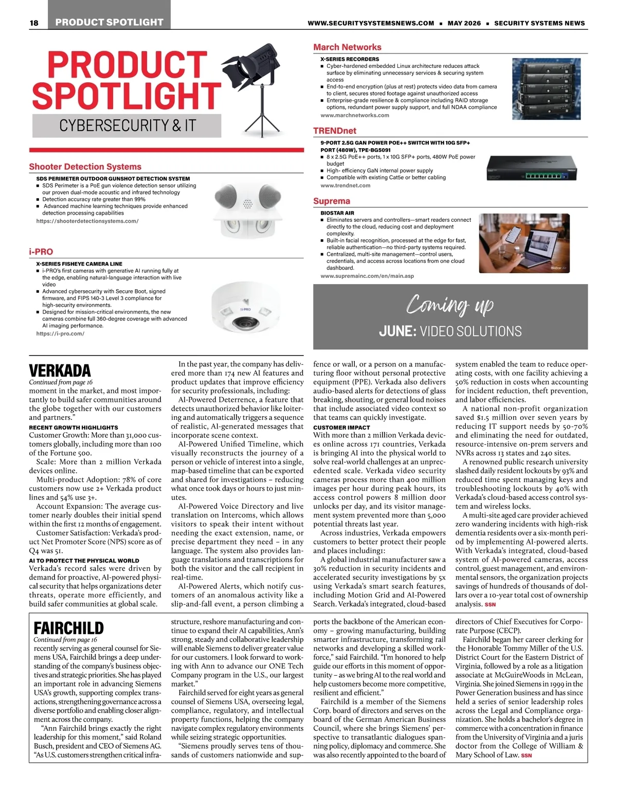 Security Systems News • May 2026 • Page-18