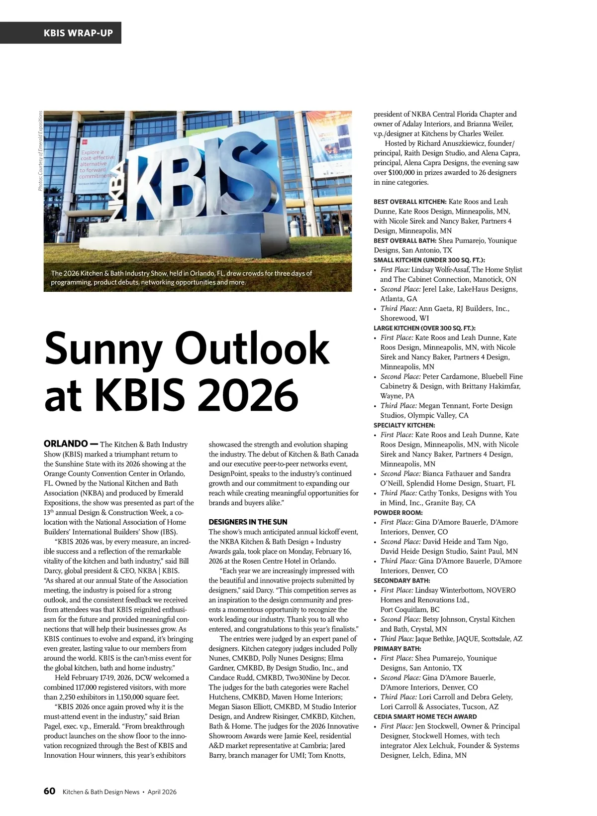 Kitchen & Bath Design News • April 2026 • 60