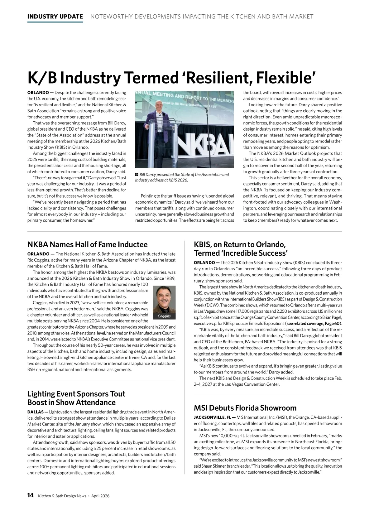 Kitchen & Bath Design News • April 2026 • 14