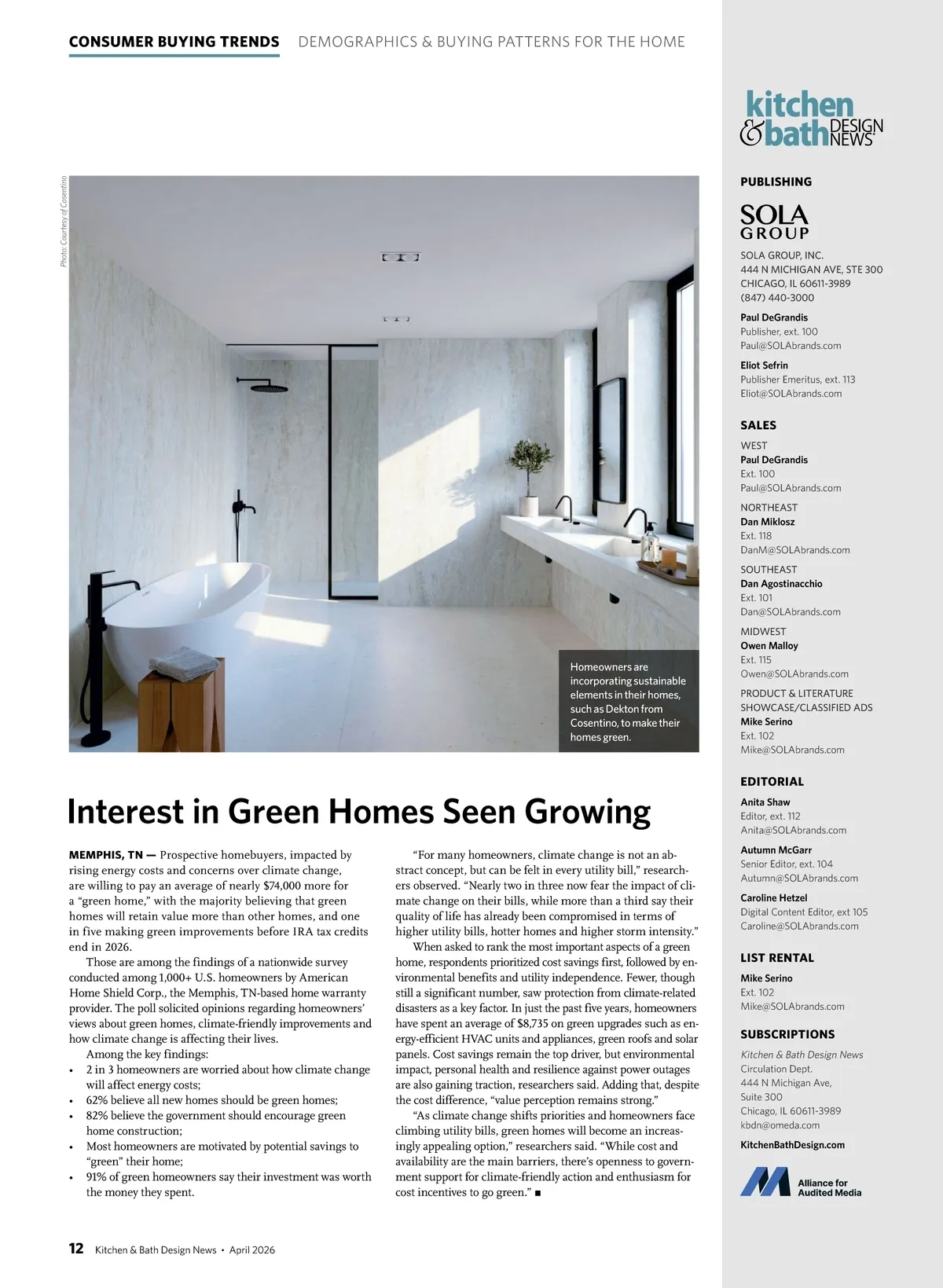 Kitchen & Bath Design News • April 2026 • 12
