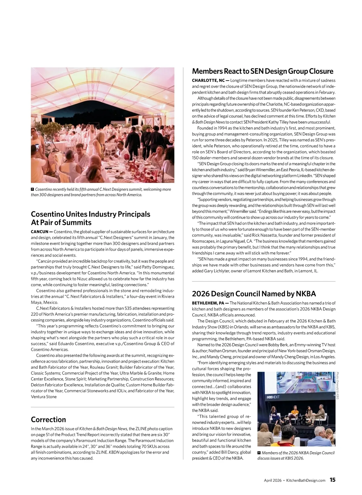 Kitchen & Bath Design News • April 2026 • 14
