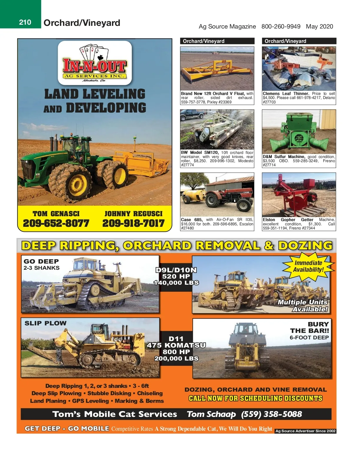Tom's Mobile Cat Services AgSource : May 2020