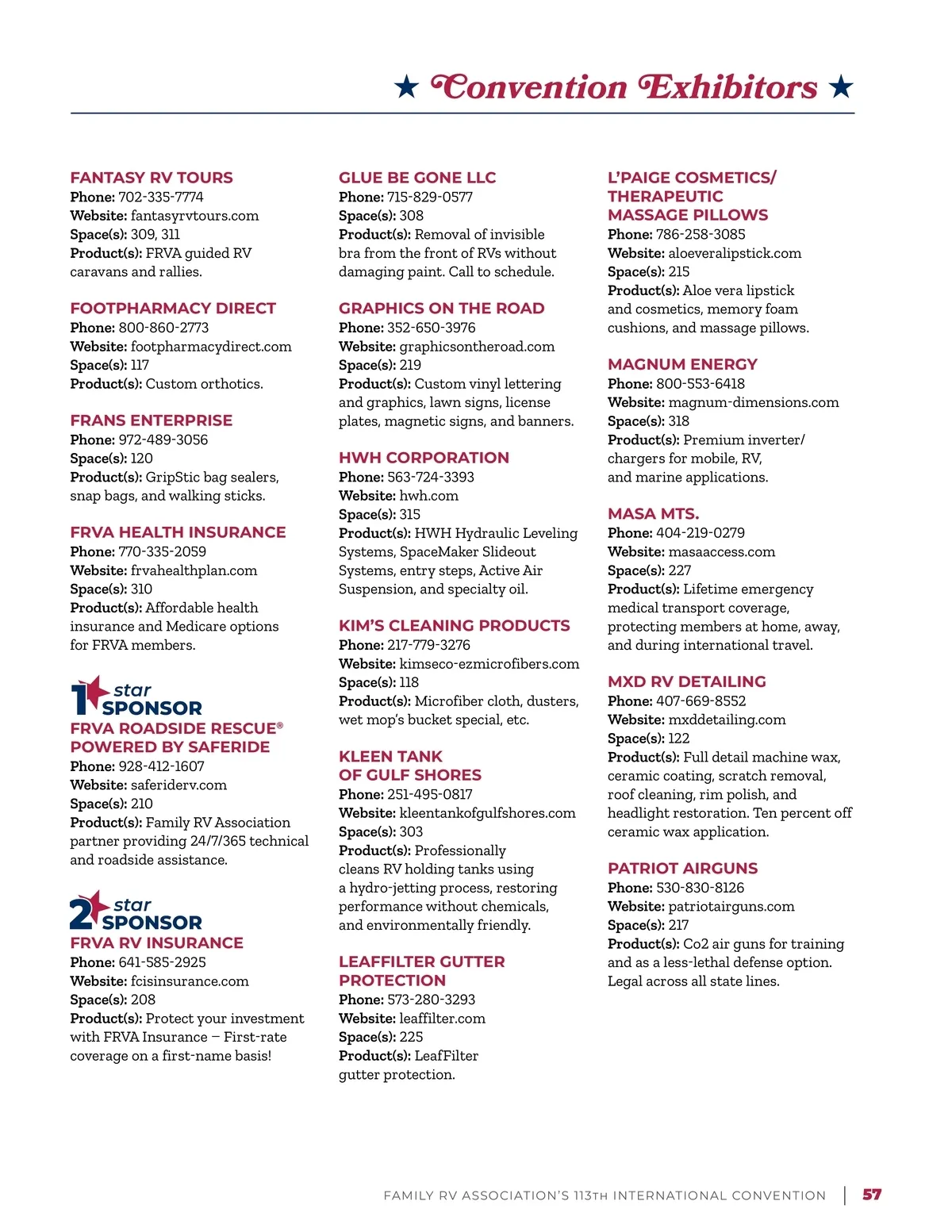 FRVA Convention Program • FRVA's 113th International Convention Program ...
