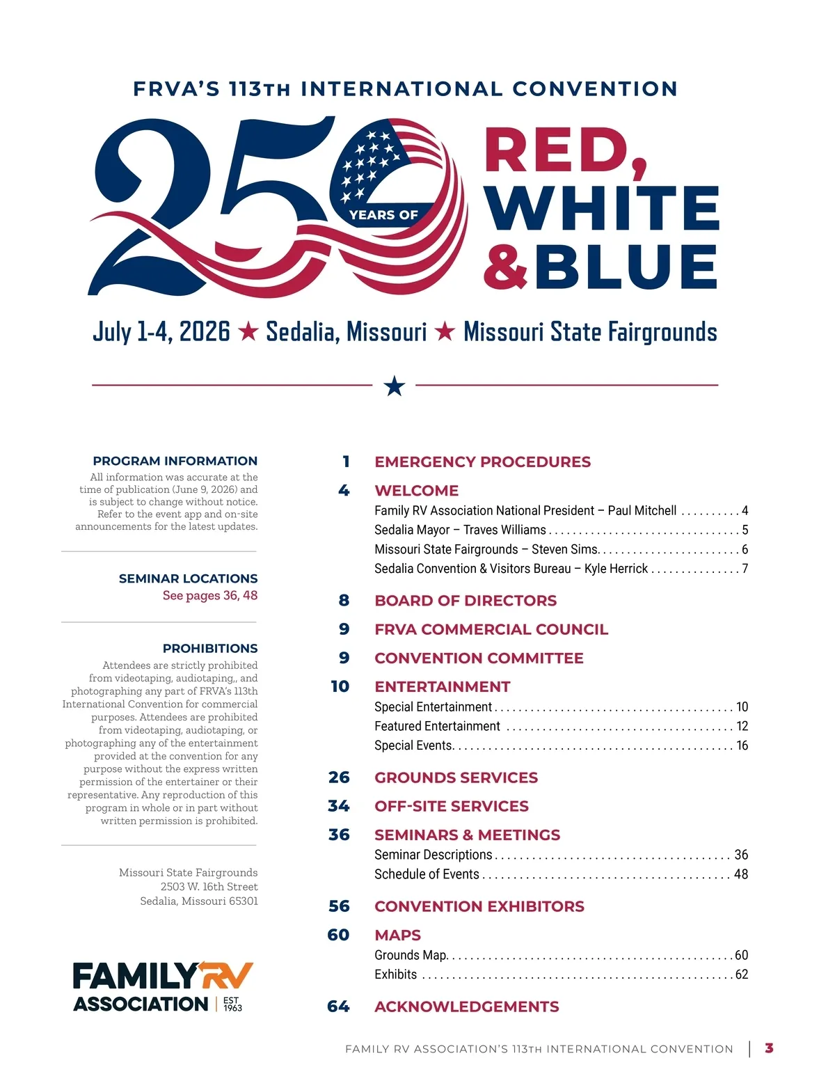FRVA Convention Program • FRVA's 113th International Convention Program ...