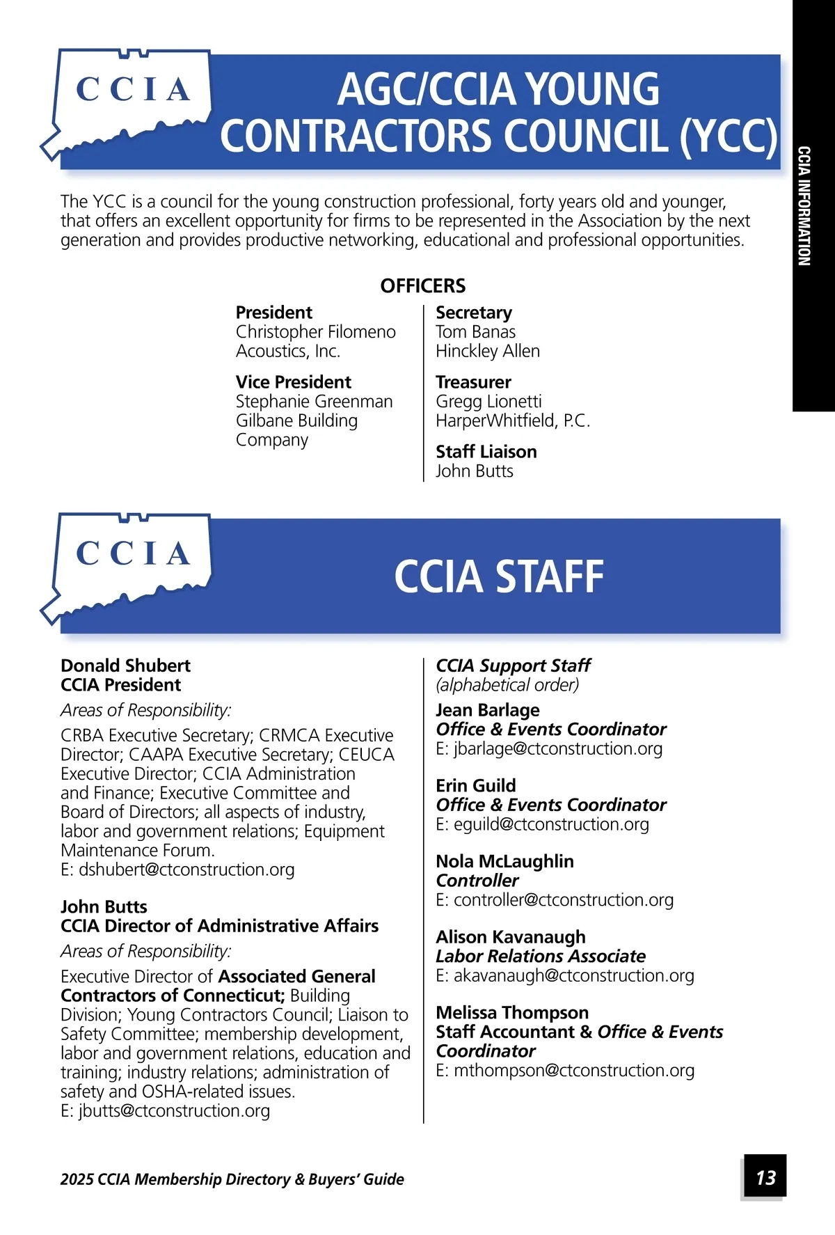CONNstruction • CCIA 2025 Directory • Insert 1B