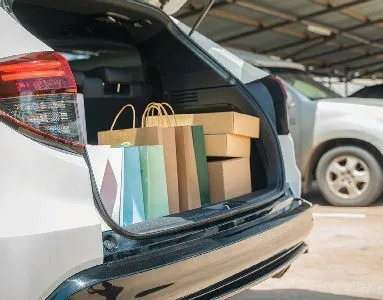 Boutique-store packages and fancy gift bags are enticing signals for anyone of low moral fiber who might glance into an exposed hatchback. Make use of covers and deck lids if a vehicle with a separate trunk isn’t available.  PHOTO: GETTY